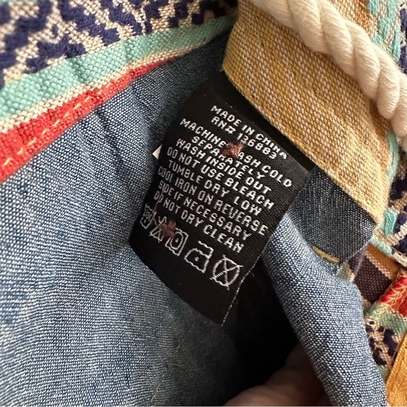 3RD & ARMY Southwest Stripe Drawstring Shorts Men’s Size 34 Boho Festival Style - Picture 6 of 16